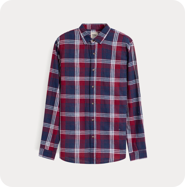 Рубашка в красно-синюю клетку